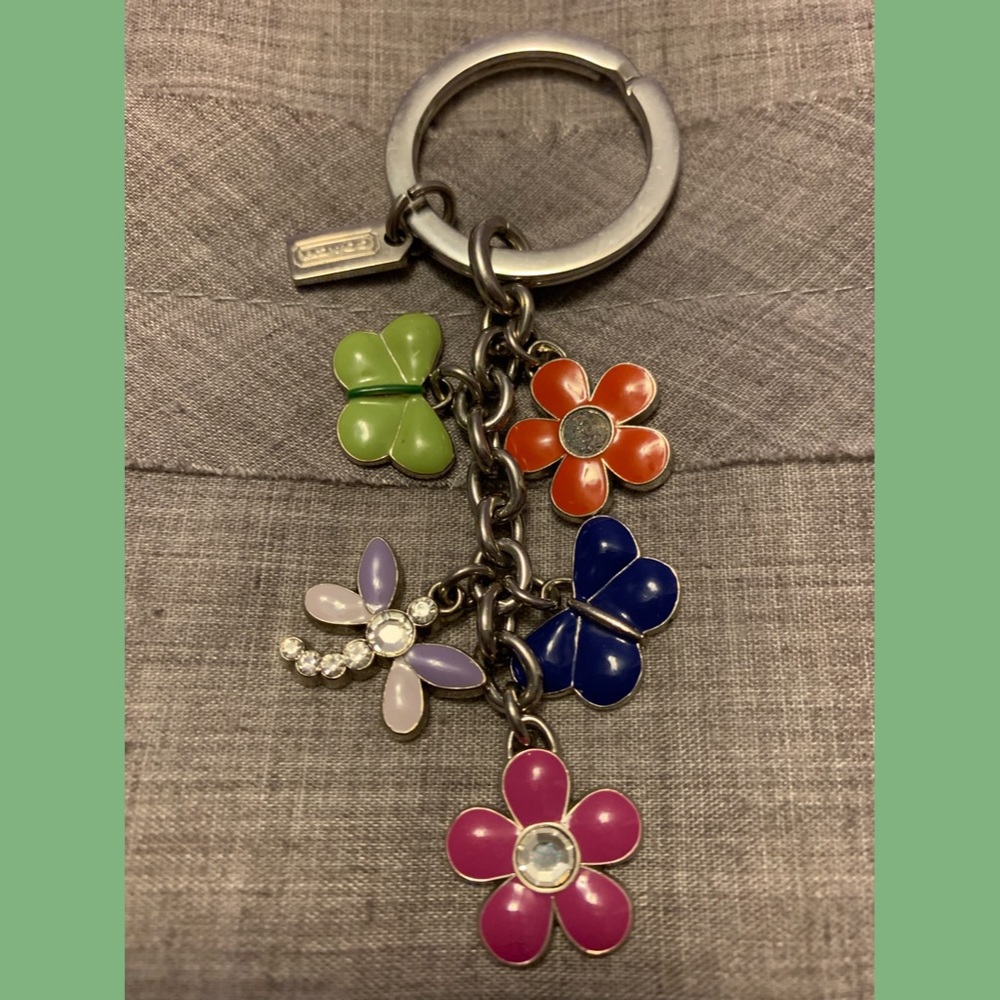 Coach Flower Butterfly Dragonfly Bag Keychain